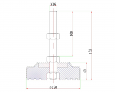 830-D120固定底腳帶橡膠底盤